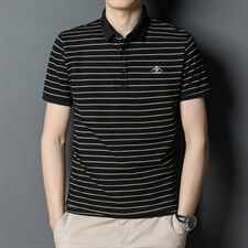 条纹短袖T恤男薄款翻领POLO衫衣服夏季男士休闲百搭刺绣体恤衫潮,男装T恤,电商B212（原钱塘6029）