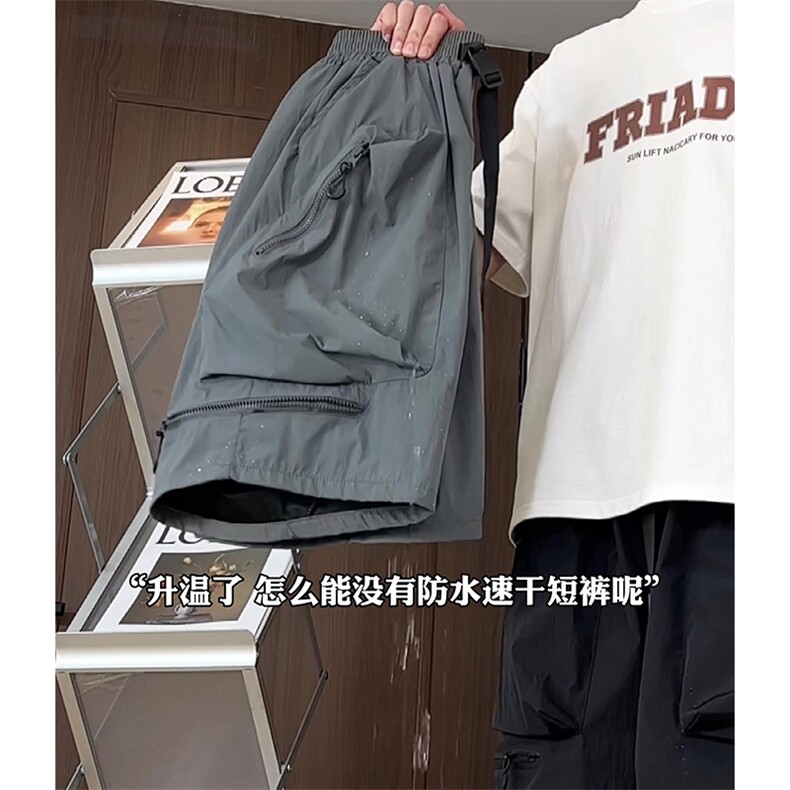 夏季休闲短裤男宽松复古纯色立体工装机能五分裤潮DK001-批45控58,男装牛仔裤,星座218-5