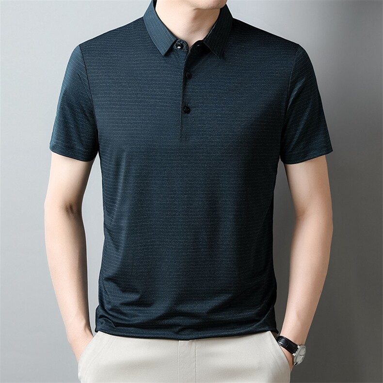 男薄款POLO衫中年男士休闲速干夏季新款翻领短袖T恤JD2151-P45，男装Polo衫，星座1105-3