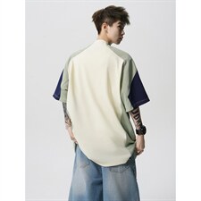 现货-原创-运动风拼接短袖撞色T恤解构T美式T1016-1T352P43K79，男装T恤，星座1016-1（原电商B408-1）