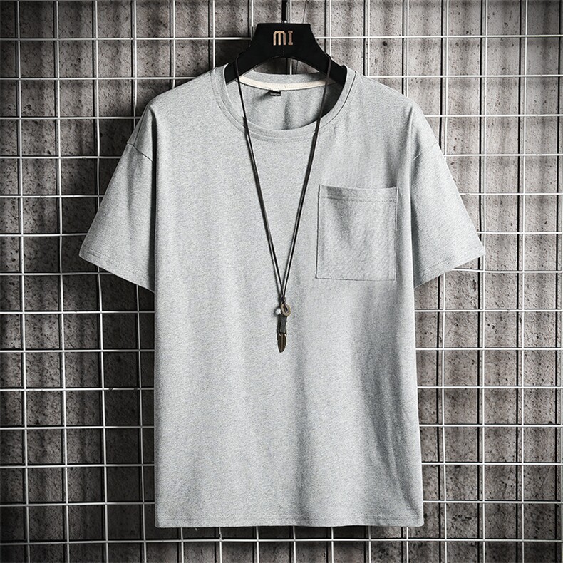 DX24099-P25大口袋百搭短袖t恤男大码半袖体恤上衣服图片
