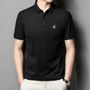 中青年夏季2022薄款男士短袖POLO衫透气丝光商务潮流半袖上衣P53图片