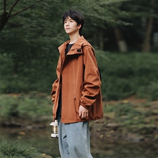 春季新款大码连帽冲锋衣户外夹克防水外套情侣款A266-JK8018-P45，男装夹克，电商A266