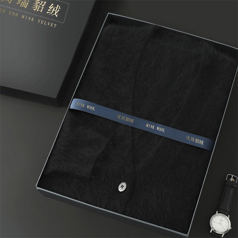 高端奢华男士V领貂绒衫保暖时尚单品百搭舒适,男装针织衫/毛衣,冬贝尔貂绒