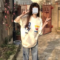 万针全刺绣工艺抖音得物高品质260克重磅纯棉双纱美式高街短袖T恤，男装T恤，电商A486