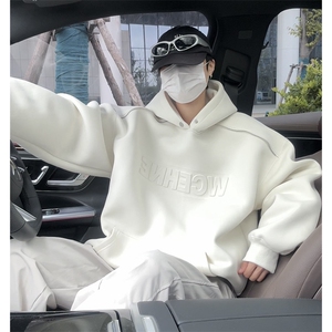 秋季新款连帽卫衣男肩上拉链钢印外套情侣套头款 W114-P60 控88图片
