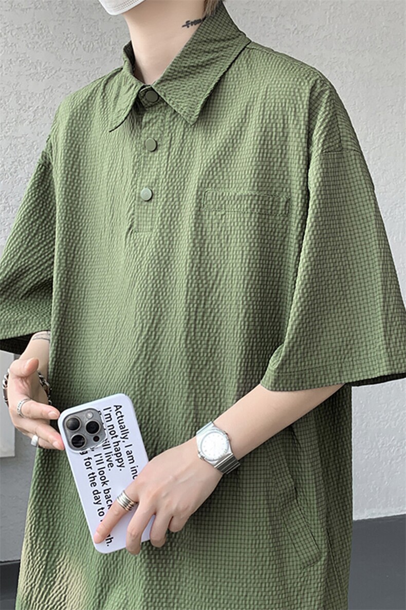 8XL-M日系工装短袖衬衫男夏季POLO衫t恤休闲运动套装TZ38004特P55,男装Polo衫,电商B312