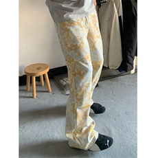 NZT41LL-特P43cleanfit美式复古提花牛仔裤男高街直筒裤，男装牛仔裤，星座1007（原301D）
