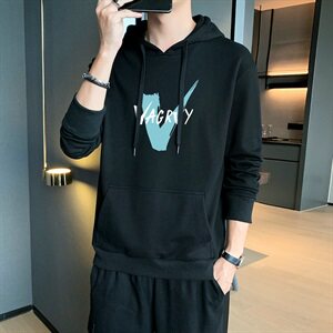 春秋季男士连帽卫衣潮流长袖宽松套头衫运动上衣服DF167T图片