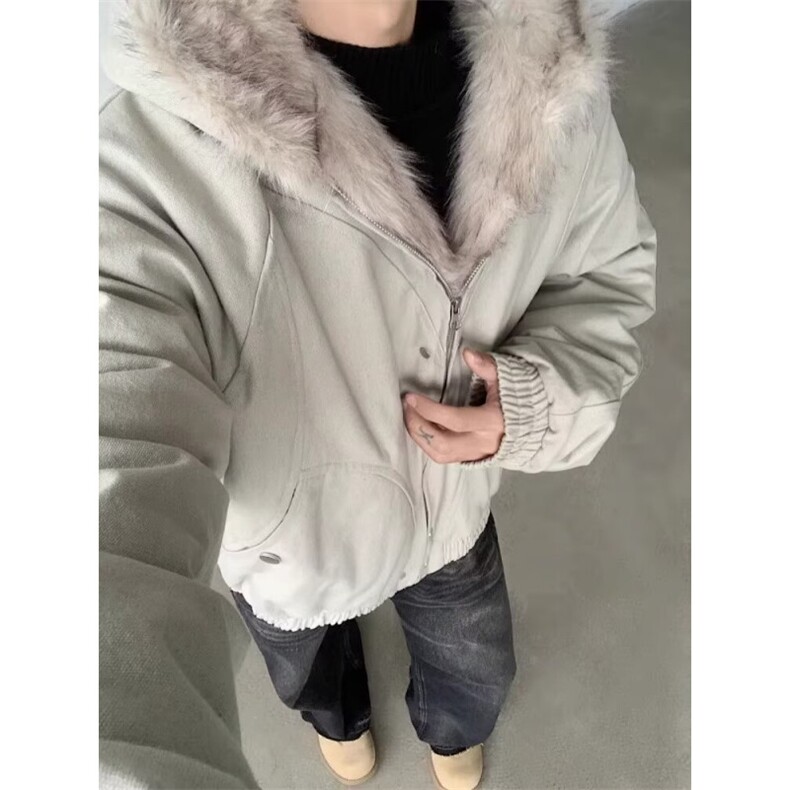 1506-1/M99251/P89高品质纯棉帆布复合座山雕棉服潮男图片