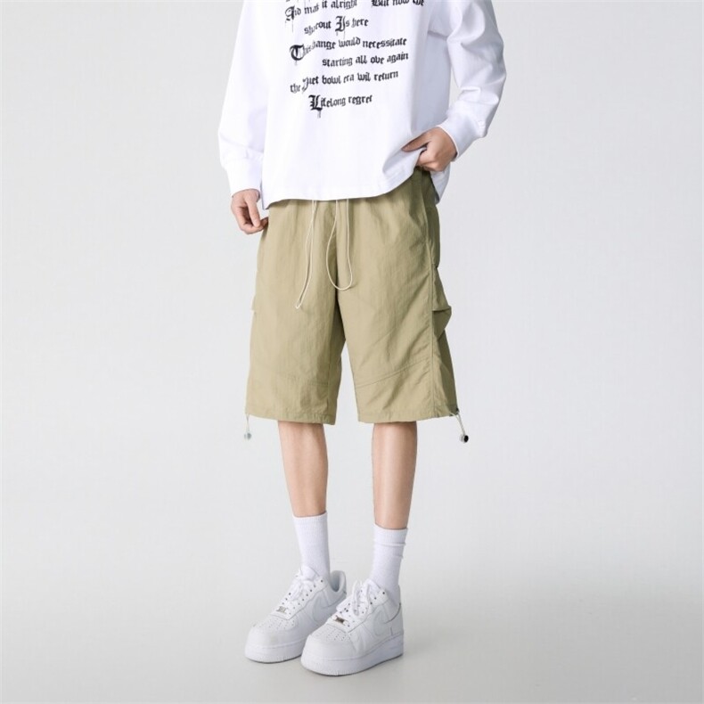工装短裤男款夏季薄款速干透气褶皱五分休闲裤男 A406 K323 特P30图片