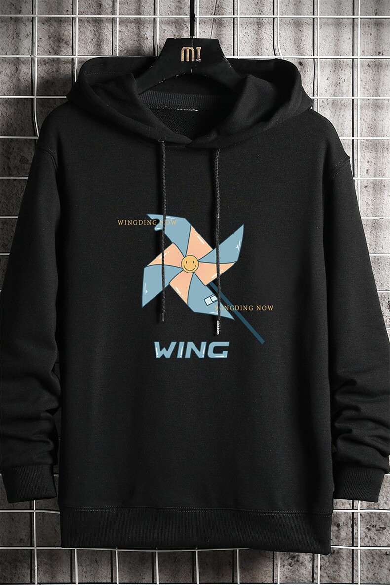 WY2112-P40加绒P45纯连帽卫衣男大码运动帽衫宽松薄外套,男装卫衣,电商A040A
