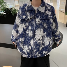 美式潮牌复古花卉面料外套男宽松休闲百搭街头潮流夹克~WY8535，男装夹克，星座601-2