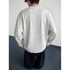 抖音得物高品质26春装设计感长袖打底衫纯色拉链肩圆领卫衣W123，男装T恤，电商A486