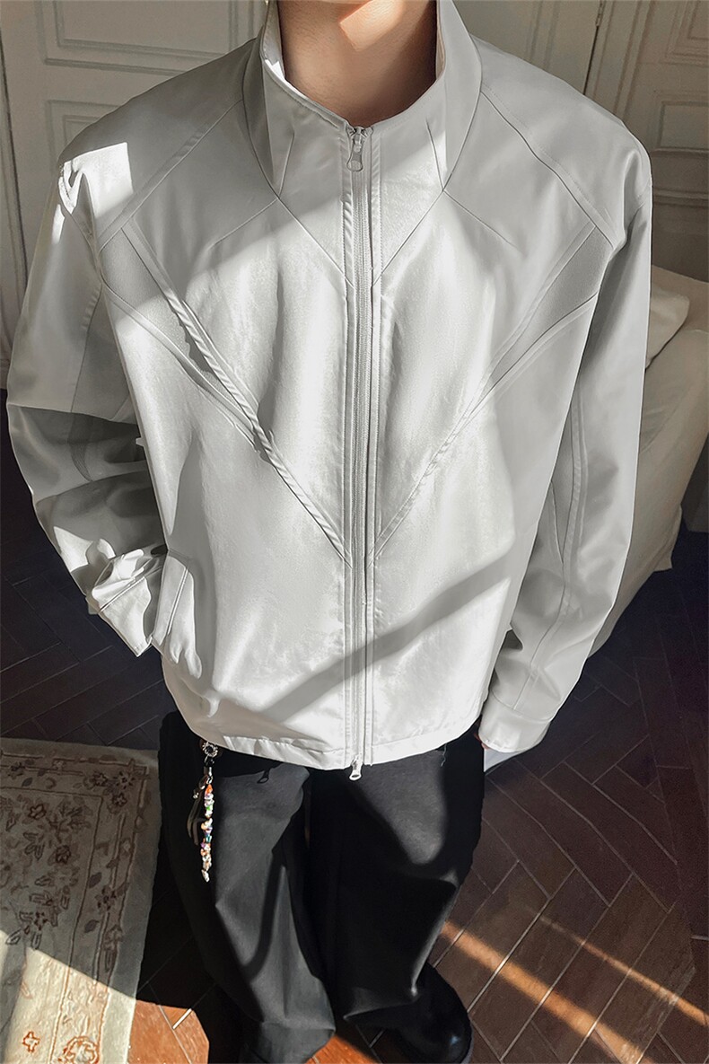 春季美式立领男士立体夹克休闲拼接薄款上衣男C64138-TP5088,男装夹克,电商A102