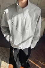 春季美式立领男士立体夹克休闲拼接薄款上衣男C64138-TP5088，男装夹克，电商A102
