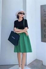 拼接连衣裙，女装连衣裙，雪蘭桐(6F)