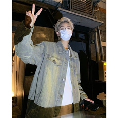 美式高街牛仔外套男春秋休闲时尚百搭港风宽松水洗夹克男JK8897，男装夹克，星座1116A-1（原606A）