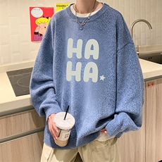 加厚加绒毛衣男大码毛线衣男针织衫男线衫M19346-P45加绒款-P65，男装针织衫/毛衣，电商A040
