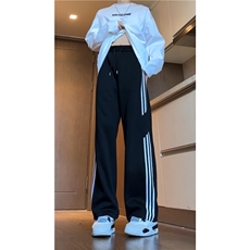 抖音品质秋季新款潮流条纹宽松休闲卫裤B315-K24269-特p40控78，男装休闲裤，电商B315