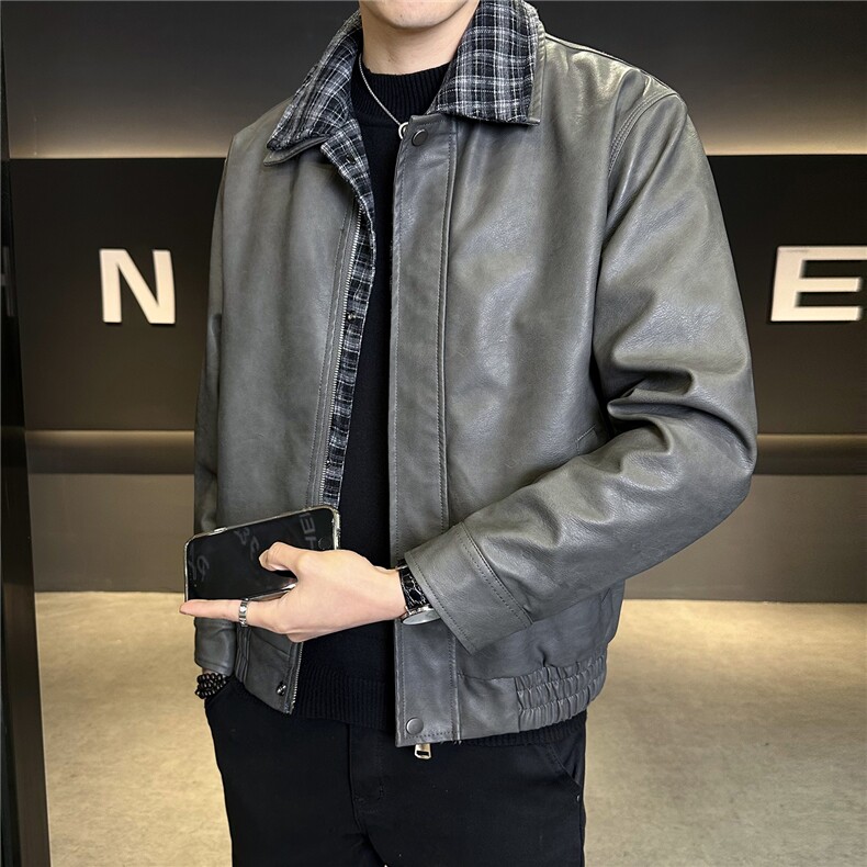 加绒厚款皮衣外套男2025冬季皮夹克外套C317-J7722-P185,男装夹克,电商C317