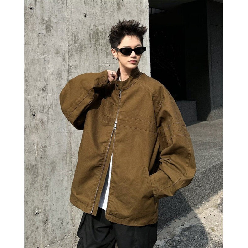 复古重磅水洗帆布垫肩外套男装潮流insW9350-P93，男装夹克，星座1109-3