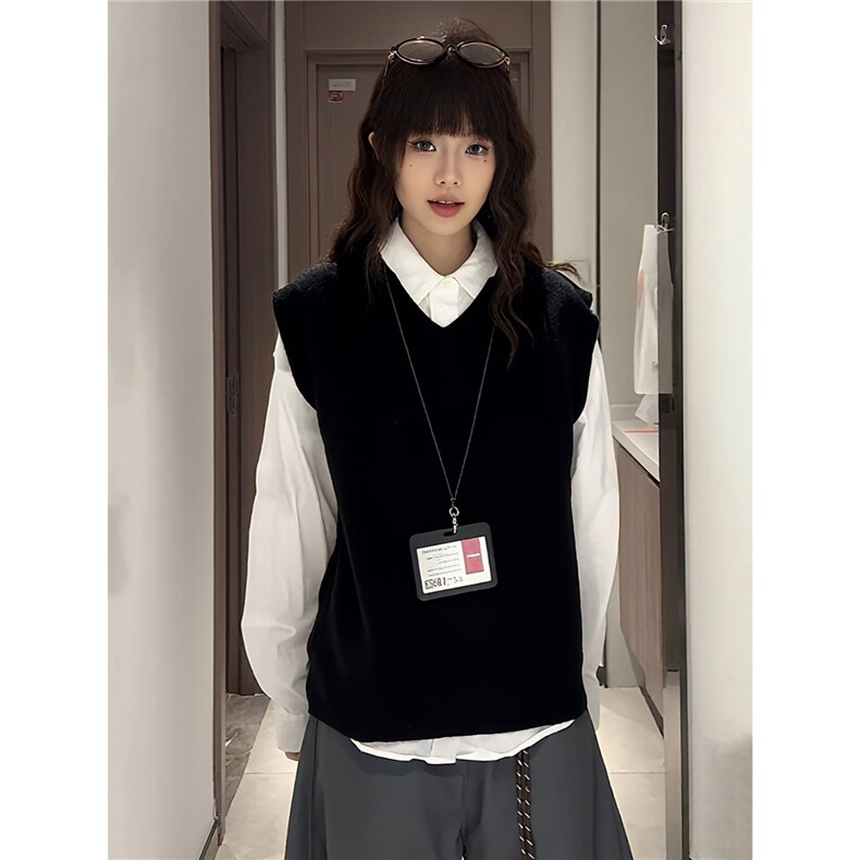 【高质量现货特批35】韩版V领百搭针织马甲610A-M3802，男装背心/马甲，星座610A