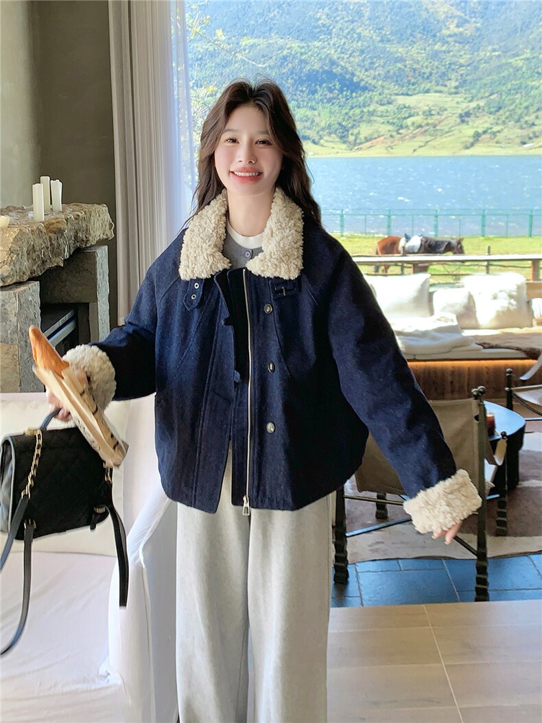 新款《出货》90绒磨毛水洗牛仔2B156-810P285K428,女装短外套,2B156