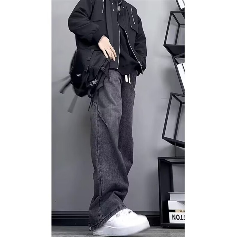 1506-1/KNK66141/P43复古工装直筒水洗口袋喇叭牛仔裤低腰宽松男,男装牛仔裤,星座1506-1