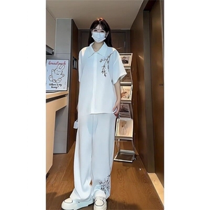 抖音品质 夏季短袖衬衣男女刺绣衬衫 CS249 P30图片