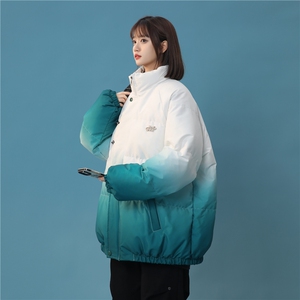 XZ230-1MY58中性风简约百搭扎染渐变休闲立领机车面包服P128控158图片