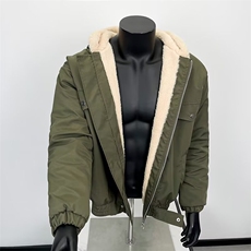 冬季羊羔绒连帽拉链棉衣男cleanfit重磅情侣棉服夹克MY4222-p98，男装夹克，星座1008