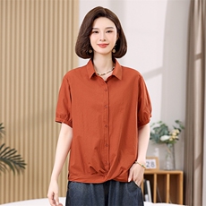 叶笙衣2521衬衣领下摆不规则上衣，女装衬衫，叶笙衣