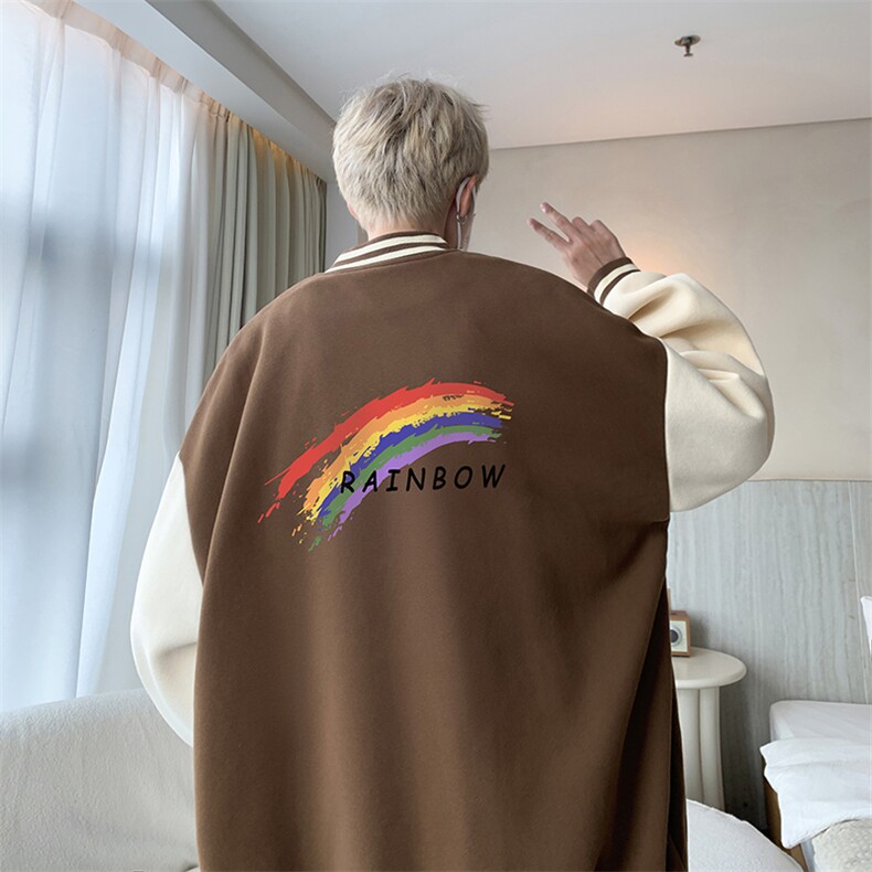 摇粒绒棒球服男大码开衫卫衣男夹克BF86064-P65,男装夹克,电商A040