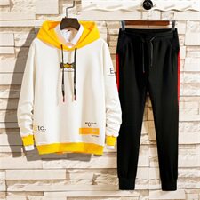 秋季宽松连帽套装青少年印花两件套运动时尚休闲套装男TZ380，男装套装，星座1207