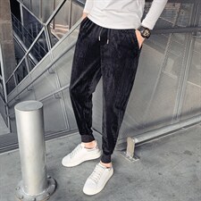 灯芯绒裤子男韩版潮流2025秋冬季网红同款纯色休闲裤潮流百搭裤子，男装休闲裤，电商A327