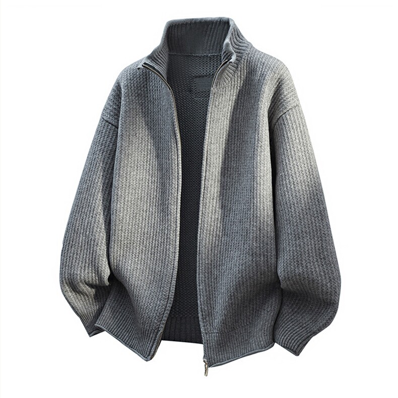 84883-P65年秋季时尚立领毛衣开衫男士针织衫宽松纯色打底衫，男装针织衫/毛衣，电商D310B