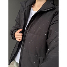 5W件现货冬季解构立领美式高街棉服厚外套男女夜光亮片满天星棉衣，男装棉衣，电商A486