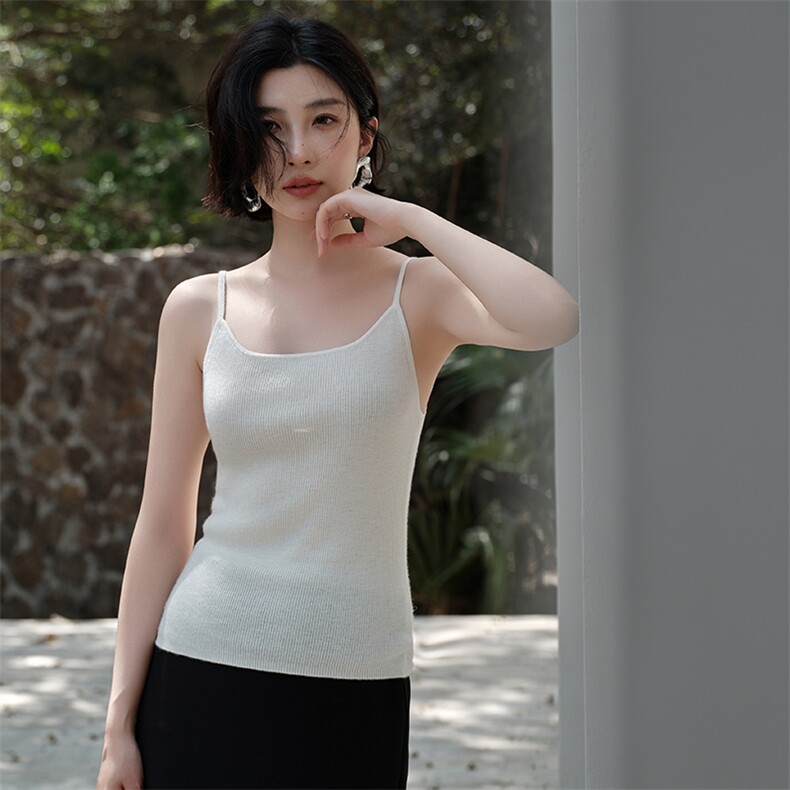 女士圆领吊带,女装背心吊带,江帆羊绒