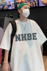 F006P32华夫格夏季新品港风高街美式短袖T恤宽松ins重磅纯棉体恤，男装T恤，星座304A