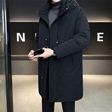 鹅绒标50店主风男士中长款连帽鹅绒羽绒服保暖外套8629-P325，男装羽绒服，电商B328