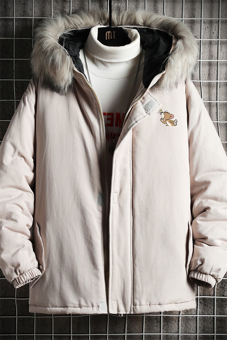 MM48132-P130冬季大毛领衣男士大码加厚袄男服网格挂拍,男装棉衣,电商A040A