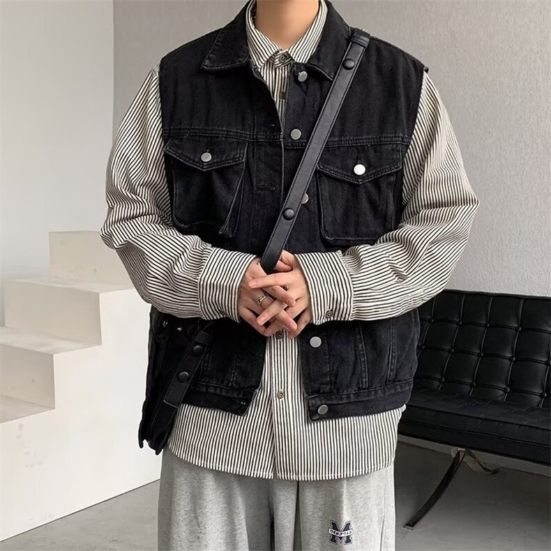 青春流行标准牛仔马甲G8007P50图片