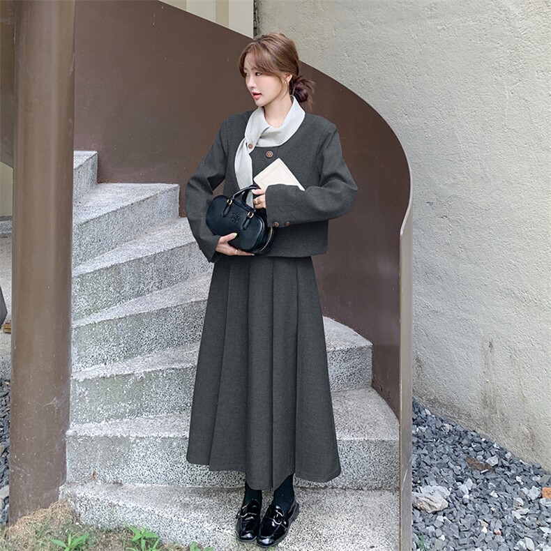 (新品）现货小香风撞色领结半裙套装F588-P165-K248,女装套装/套裙,2C255