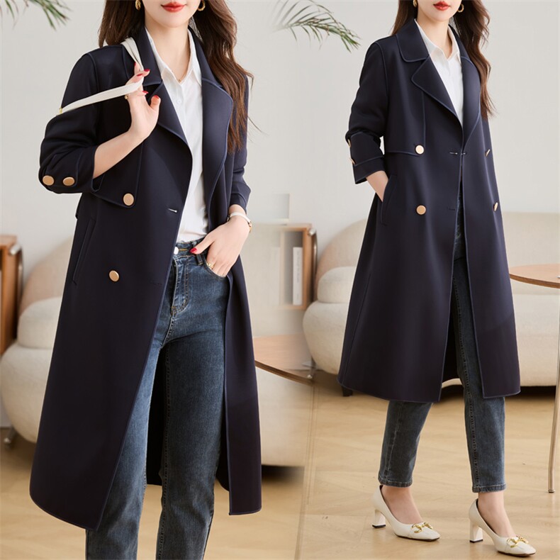 现货！！！！风衣外套女士中长款，女装风衣，素月