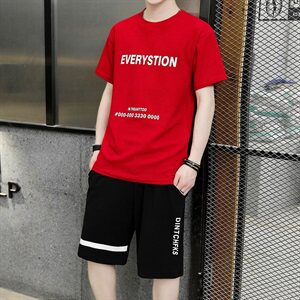 短裤男士2021新款夏装运动休闲宽松中裤韩版短袖t恤套装T722-P35图片