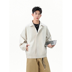 美式撞色罗纹翻领夹克cleanfit哈灵顿设计潮牌外套504-W624-特P60，男装夹克，星座504