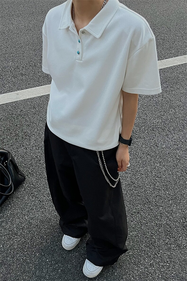 夏装新款绿松石扣子翻领重磅短袖T恤夏季男装半袖POLO衫S426特28,男装Polo衫,电商A233-1