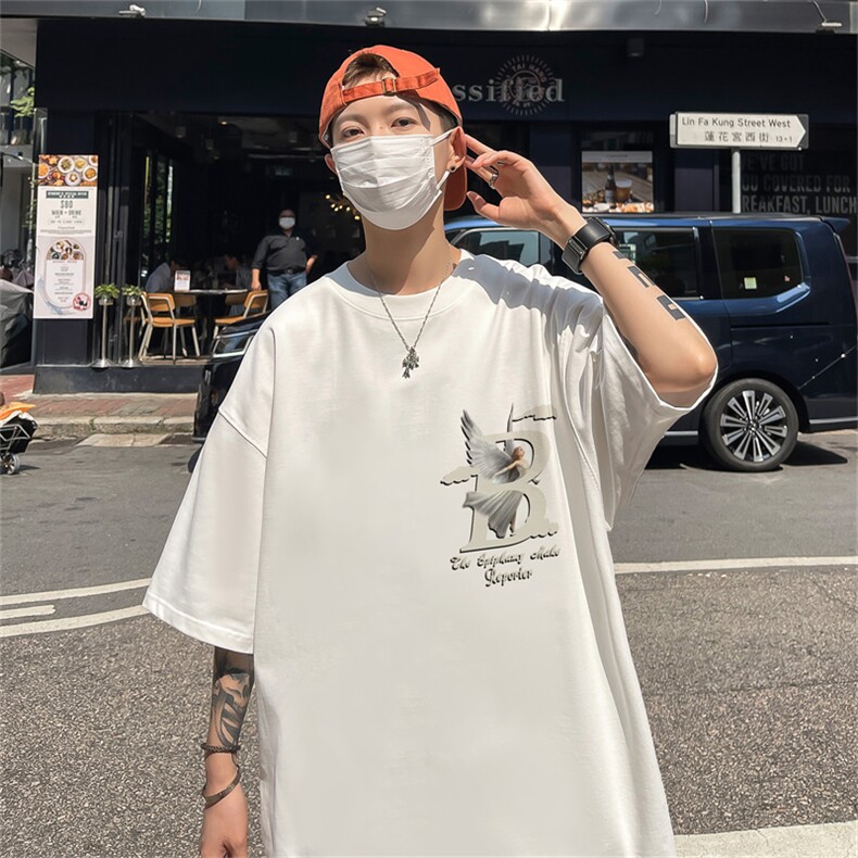 B239-1202-P28欧美式天使字母创意印花夏季高克重半袖短袖t恤,男装T恤,星座514-2(原B239)