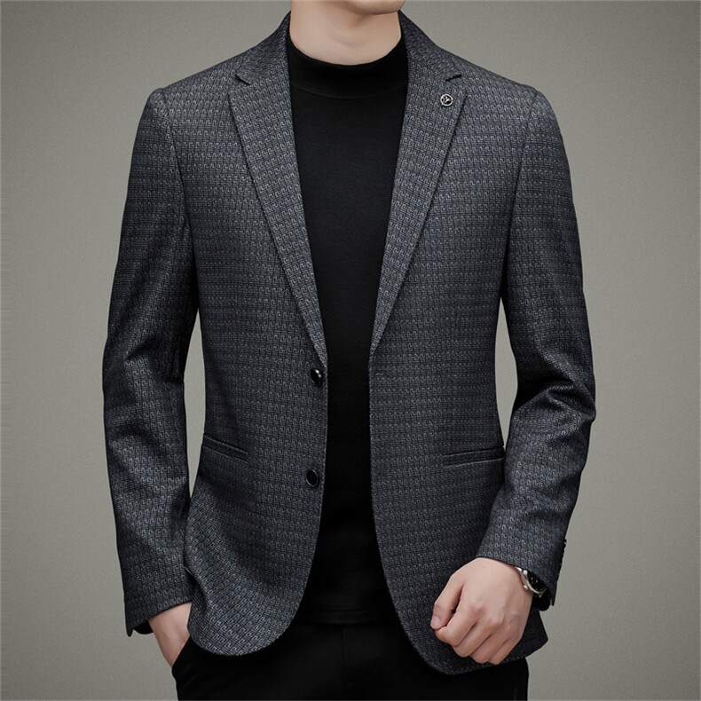 DJA622钱塘2020-3秋冬新款商务休闲合身中年男士西服外套P147,男装西服,钱塘207-3